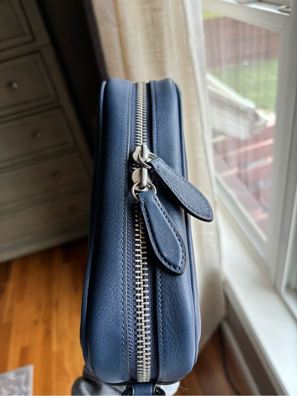Navy Coach Radio Camera Bag in Navy/Silver - Picture 4 of 9